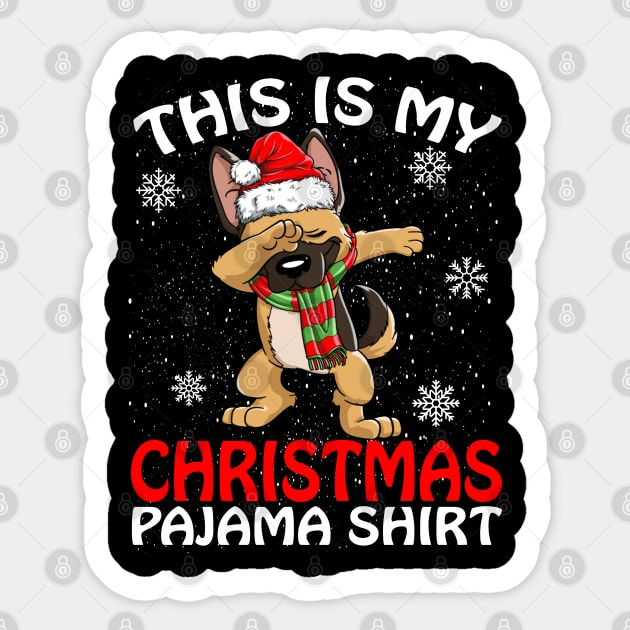 This is my Christmas Pajama Shirt German Shepherd Sticker by intelus